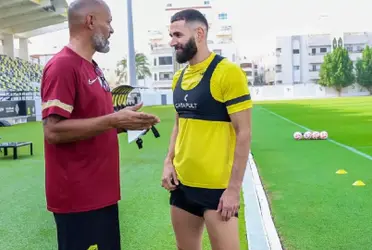 Benzema y el entrenador cuando se llevaban bien